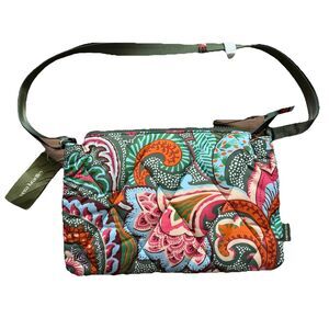Vera Bradley Premium Cotton Foxbury Crossbody Bag, Colorful Bouquet